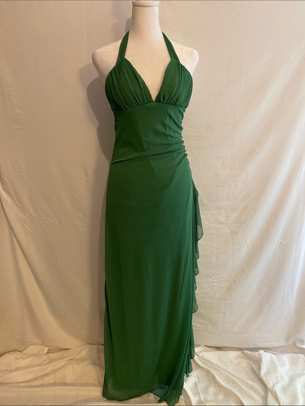 Vintage 90s y2k Dress green mermaid  Whimsigoth Goth Fairy Glitter green small